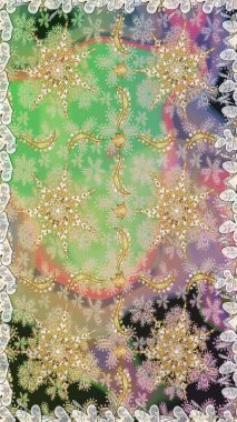 Damask kusursuz yinelenen arkaplan. Tarafsız renklerde altın element. Doku arka planında altın duvar kâğıdı. Barok tarzında altın çiçekli süs..