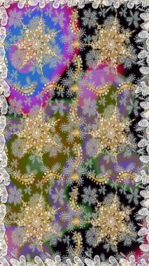 Gri renklerde altın tekrarlayan elementlerle soyut arkaplan. Kusursuz oryantal klasik altın desen.