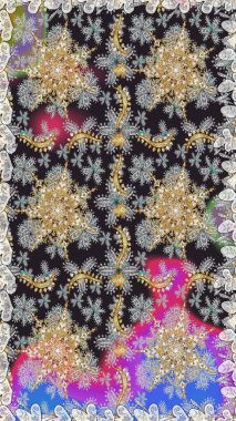 Kusursuz klasik raster grisi ve altın desenli. Geleneksel oryantasyon süsü. Klasik vintage arkaplan.