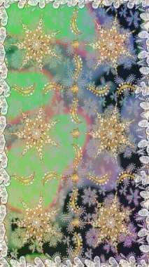 Raster illüstrasyonu. Oriental raster klasik nötr ve altın desenli. Kusursuz soyut arkaplan.