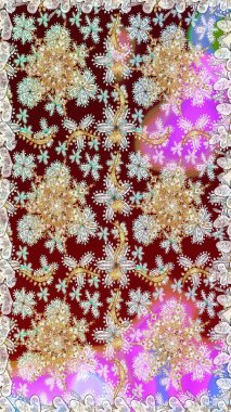 Kusursuz raster arka plan. Kusursuz çiçek deseni. Duvar kâğıdı barok, İspanyol kumaşı. Tarafsız renklerde grafiksel modern kusursuz desen.