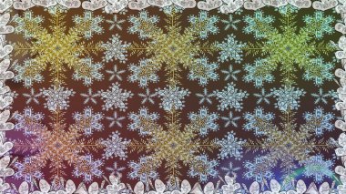 Noel, kar tanesi, yeni yıl 2019. Kahverengi renklerde, altın elementlerle kusursuz klasik desen.