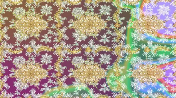 Lüks, kraliyet ve Viktorya dönemi konsepti. Tarafsız yerine altın rengi barok çiçekli eskiz deseni. Tarafsız renklerde altın element. Süslü raster dekorasyonu.