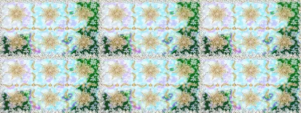 Duvar kâğıdı için altın süslü bir illüstrasyon. Süslü dantel iz sürücü. Çiçekli süslemeli, pürüzsüz bir desen. Doğu tarzında klasik tasarım öğesi. Tarafsız renkler üzerine geleneksel Arapça dekor.