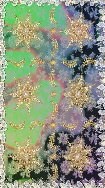 Raster illüstrasyonu. Oriental raster klasik nötr ve altın desenli. Kusursuz soyut arkaplan.