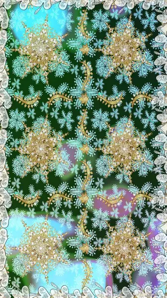 Tarafsız renklerde, altın elementlerle kusursuz desen. Geleneksel oryantasyon süsü. Kusursuz klasik raster altın desenli. Klasik klasik klasik arka plan. Raster illüstrasyonu.