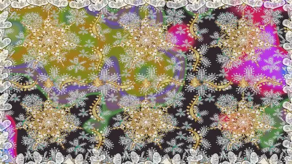 Gri ve altın desenli. Tekrarlayan elementlerle kusursuz soyut arkaplan. Zarif raster klasik desen.