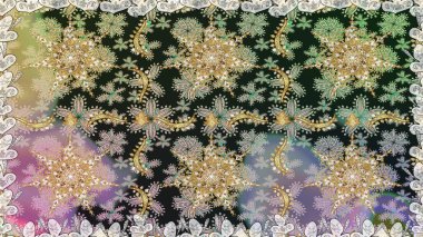 Raster altın pürüzsüz desen. Düz elle çizilmiş klasik koleksiyon. Arkaplan, kumaş, altın duvar kağıdı. Altın elementlerle gri renklerde altın desen.