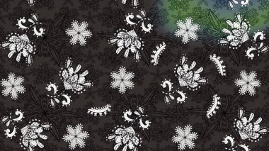 Yumuşak pamuk tasarımı. Klasik çiçek desenli. Yumuşak fayans. Paketleme, tekstil, duvar kâğıdı için çiçek eskizi. Raster taze dokusu.