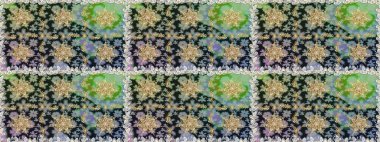 Damask altın soyut çiçek gri renklerde pürüzsüz desen. Süslü dekorasyon. Raster illüstrasyonu.