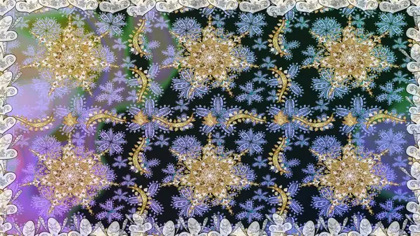 Kusursuz altın desen. Gri renkli ve altın elementli altın desenli. Raster doğulu süsü.