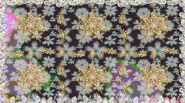 Doğu tarzı arabesk tarzında altın elementler. Kusursuz altın desenli bukleler. Gri renklerde kusursuz desen. Raster altın pürüzsüz desen.