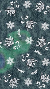 Güzel kumaş deseni. Renkli Bahar Teması eskiz kalıbı. Raster illüstrasyonundaki çiçek desenli çizim. Düz Çiçek Elementleri Tasarımı.