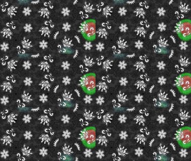 Süslü kumaş deseni. Düz Çiçek Elementleri Tasarımı. Renkli Bahar Teması eskiz kalıbı. Raster illüstrasyonunda çiçek deseni çizimi.