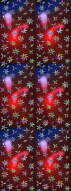 Elle boyanmış suluboya resim çizimleri, çiçekler ve bitkiler. Kahverengi ve kırmızı renkte çiçekler.