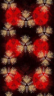 Suluboya tarzında siyah ve kırmızı renkte çiçekler. Raster illüstrasyonunda çiçek deseni çizimi.