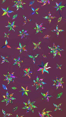 Çiçekli yaz çiçekleri. Küçük çiçekte güzel bir desen. Küçük renkli çiçekler. Moda baskıları için zarif bir şablon. Motley illüstrasyonu. Çizim.