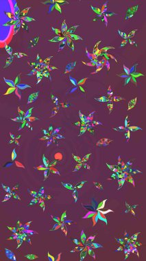 Çiçekli karalama şeklinde Raster çiçek deseni. Nazikçe, güzel çiçek arkaplanı. Kahverengi ve mor renkte çiçekler.