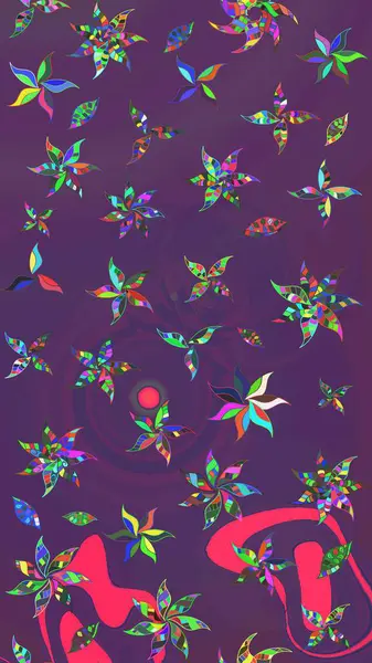 Soyut etnik raster çizim kalıbı. Arkaplan dokusu, duvar kağıdı, mor ve mor renkli çiçek teması. Kabile sanatı boho baskısı, klasik çiçek arkaplanı.