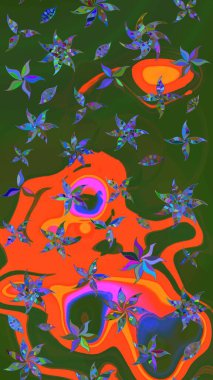 Çiçek deseni. Raster güzel kumaş deseni çiziyor. Renkli Bahar Teması eskiz kalıbı. Düz Çiçek Elementleri Tasarımı.