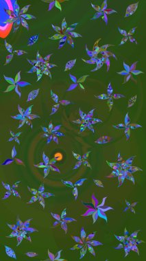 Anti-stres için soyut örnek sayfası. Raster illüstrasyonu. Yeşil ve mavi renklerde.