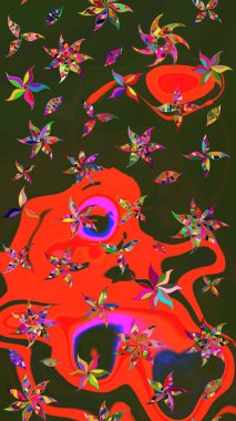 Yeşil ve gri renkli çiçekler. Yumuşak, bahar çiçekli arka plan. Raster çiçek desenli ve çiçekli..