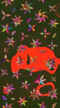 Yeşil ve gri renkli çiçekler. Kumaş desenli papatya çiçekleri ayrıntıları.