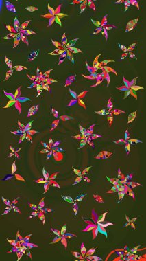 Yeşil ve gri renklerde. Raster illüstrasyonu. Çiçekli güzel suluboya desen.