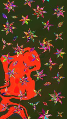 Güzel kumaş deseni. Raster illüstrasyonu. Hoş bir çiçek geçmişi var. Küçük çiçekte çizim deseni.