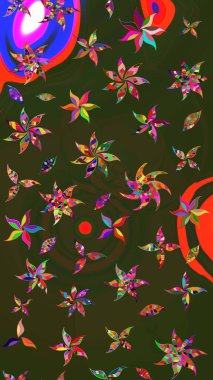 Raster illüstrasyonundaki çiçek desenli çizim. Suluboya tarzında gri ve yeşil renkte çiçekler.