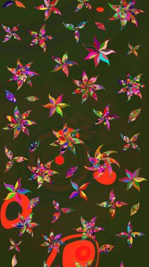 Renkli Bahar Teması eskiz kalıbı. Düz Çiçek Elementleri Tasarımı. Gri ve yeşil renklerde zarif çiçek buketi suluboya. Raster illüstrasyonu.