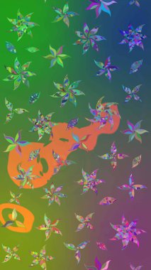 Tropik çiçekler. Gömlek, arka plan modelini çiz. Yeşil ve mavi renkte çiçekler.