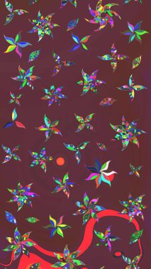 Moda baskıları için zarif bir şablon. Robot resim. Motley illüstrasyonu. Çiçekli bahar çiçekleri. Küçük çiçekte güzel bir desen. Küçük renkli çiçekler..