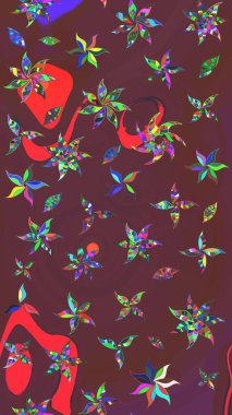 Raster - stok. Eskiz arkaplan modeli. Suluboya, elle çizilmiş. Vadinin çiçekleri kahverengi ve yeşil renklerde.