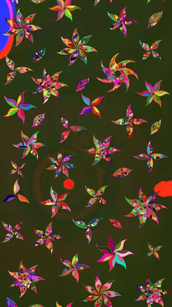 Suluboya çizim kalıbı. Çiçekler suluboya tarzında yeşil ve gri renklerde. Çiçek izi.