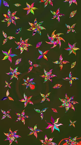 Yeşil ve gri renklerde. Raster illüstrasyonu. Çiçekli güzel suluboya desen.