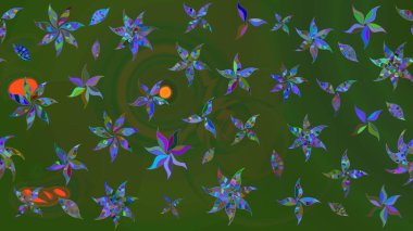 Çiçekli çiçek deseni, suluboya. Raster deseni. Süslü kumaş deseni.