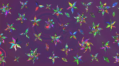 Raster çiçek desenleri çiziyor. Mor ve mor renkli vadilerin çiçekleri.