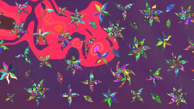 Renkli Bahar Teması eskiz kalıbı. Düz Çiçek Elementleri Tasarımı. Güzel kumaş deseni. Raster illüstrasyonunda çiçek deseni çizimi.