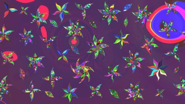 Raster. Güzel suluboya çiçekler, parlak tablolar İnspipurple ve mor çiçek desenli eskiz arka planı.