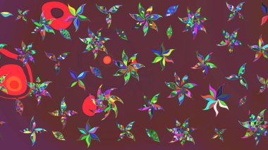 Parmak izi, kumaş, duvar kâğıdı, tekstil için raster dokusu. Renkli grunge, soyut arkaplanı kolonya ve yeşil çiçeklerle süslüyor. Nakış desenli çiçek deseni..