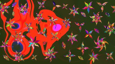 Yeşil ve gri renkli çiçekler. Nazikçe, güzel çiçek arkaplanı. Raster çiçek desenli ve çiçekli..