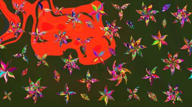 Güzel kumaş deseni. Raster illüstrasyonu. Hoş bir çiçek geçmişi var. Küçük çiçekte çizim deseni.