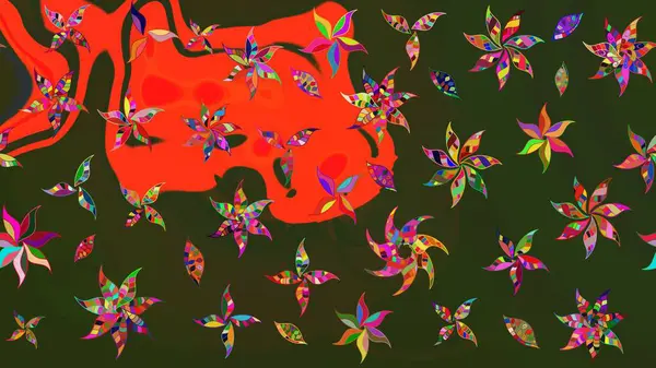 Güzel kumaş deseni. Raster illüstrasyonu. Hoş bir çiçek geçmişi var. Küçük çiçekte çizim deseni.