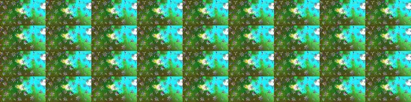 Sanat ilham verici ve mavi renkli çiçekler ve arkasında iz bırakıyor. Yeşil ve mavi el çizimi desen. Raster deseni. Karalama çiçekleri çizim deseni.