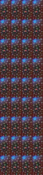 Raster deseni. Küçük çiçekteki sevimli çiçek deseni. Raster illüstrasyonu. Mor ve kahverengi renklerde. Soyut çiçek çizim kalıbı arkaplanı.