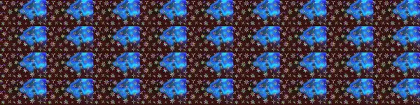 Çiçekli karalama şeklinde Raster çiçek deseni. Yumuşak, yaz çiçekli arka plan. Kahverengi ve mavi renkte çiçekler.