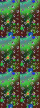 Düz Çiçek Elementleri Tasarımı. Raster. Renkli Bahar Teması çizim şablonu.