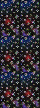 Raster illüstrasyonu. Klasik çiçek tasarımı elementleri. Gri ve mavi kıvırcık çiçekler Gri ve mavi renkte şekillenir.