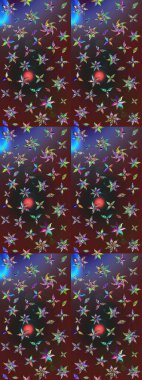 Renkli Bahar Teması eskiz kalıbı. Raster. Düz Çiçek Elementleri Tasarımı.